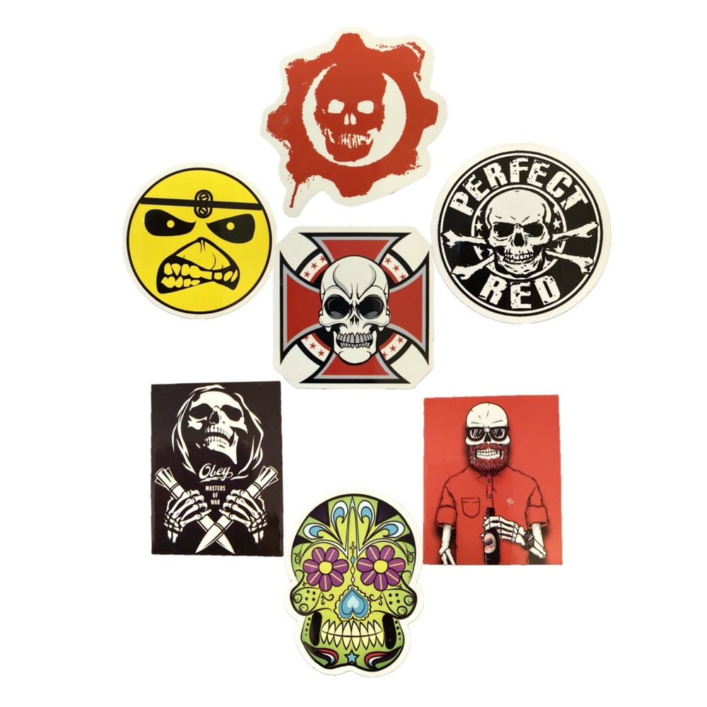 Skull & Sugar Skull Sticker Pack — Assorted Colors